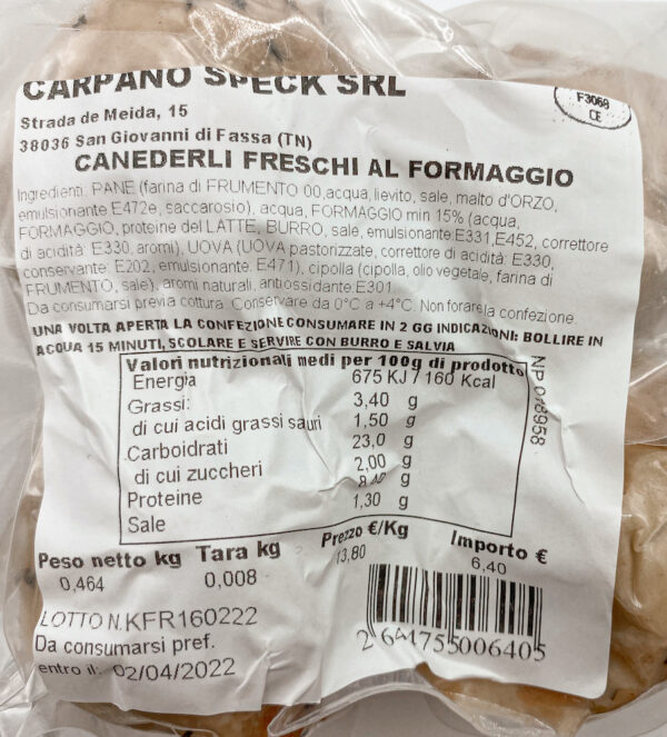 Canederli Freschi al Formaggio - Image 2